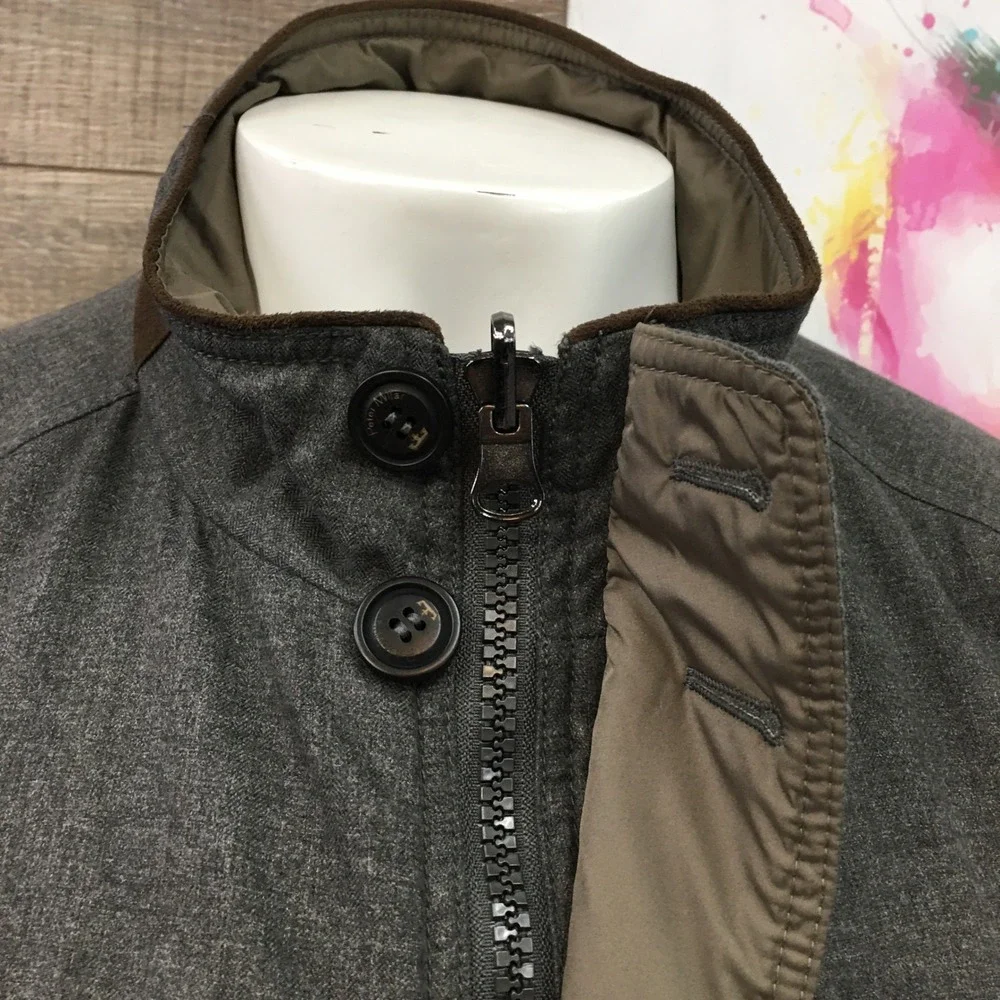 Peter Millar‎ Prato Reversible Coat Jacket Size XXL Brown Gray Full Zip Buttons